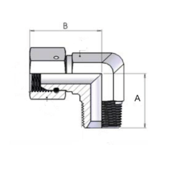 ADATTATORE A “L” MASCHIO BSPT / FEMMINA BSP GIREVOLE DA 3/4"