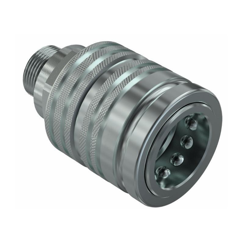 INNESTO RAPIDO A VALVOLA FEMMINA 1/2" FILETTO PASSAPARETE DIN2353 M18 (12L) FASTER