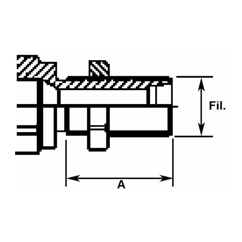 INNESTO RAPIDO A VALVOLA FEMMINA 1/2" FILETTO PASSAPARETE DIN2353 M18 (12L) FASTER