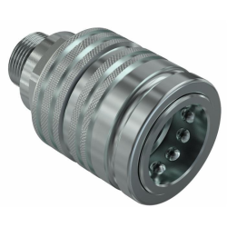 INNESTO RAPIDO A VALVOLA FEMMINA 1/2" FILETTO PASSAPARETE DIN2353 M22 (15L) FASTER