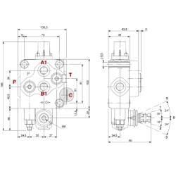 DISTRIBUTORE WALVOIL MODELLO SD5 A 1 LEVA DOPPIO EFFETTO FLOTTANTE 40 LITRI