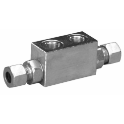 VALVOLA DI BLOCCO DOPPIO EFFETTO DA 1/4" CON ATTACCHI 12L