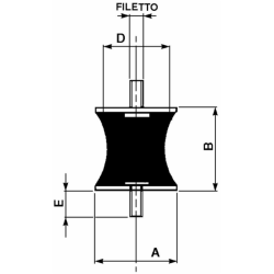 ANTIVIBRANTI CILINDRICI SGOLATI 24X20MM, M6