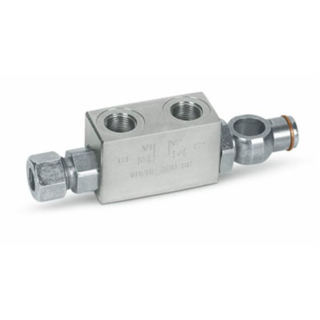 VALVOLA DI BLOCCO DOPPIO EFFETTO DA 3/8" CON OCCHIO ORIENTABILE