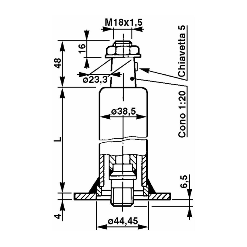 COLONNETTA PER IDROGUIDA LUNGHEZZA 714mm