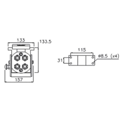 PIASTRA MULTICONNESSIONE PARTE MOBILE DA  3/8" FILETTO 1/2” 4 LINEE FASTER