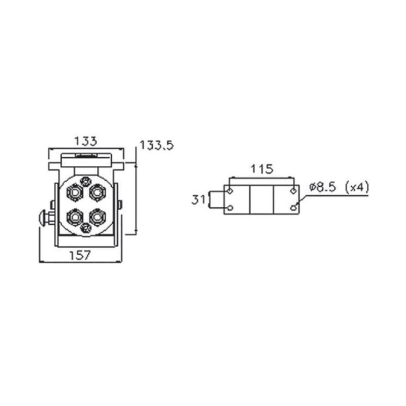 PIASTRA MULTICONNESSIONE PARTE MOBILE DA  3/8" FILETTO 1/2” 4 LINEE FASTER