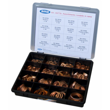 ASSORTIMENTO RONDELLE IN RAME 400 PEZZI