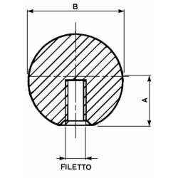 POMOLO Ø 45 FORO INTERNO FILETTATO 14MA