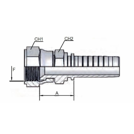 Raccordo femmina diritto JIS 60° (Komatsu) M16x1,5 tubo 5/16"