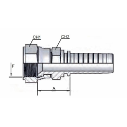 Raccordo femmina diritto JIS 60° (Komatsu) M30x1,5 tubo 3/4"