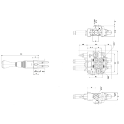 DISTRIBUTORE MODELLO "BASIC" A 2 LEVE DOPPIO EFFETTO 80 LITRI CON LEVA CLOCHE E CAVI L.1500mm