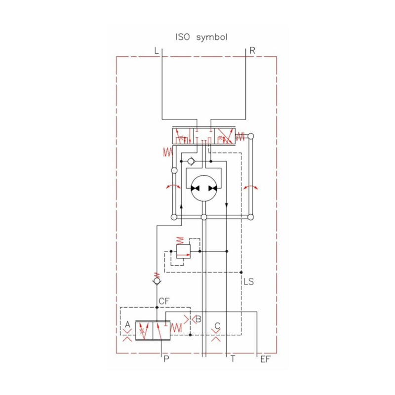 Idroguida DANFOSS VSPP 80cc tipo "LS" a centro aperto con valvola prioritaria incorporata