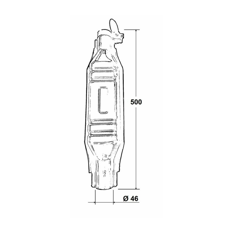 SILENZIATORE CORTO ADATTABILE A 580710, DIAM.46. MADE IN ITALY