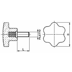VOLANTINO 6 LOBI MASCHIO FILETTO M12X40