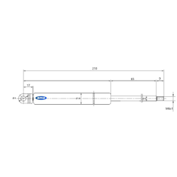 Molla a gas Lmax 210 mm, 180N, corsa 65 mm