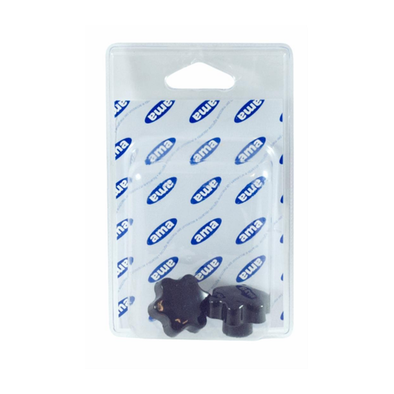VOLANTINO 6 LOBI FEMMINA Ø 50MM, FILETTO M12. BLISTER 2 PZ