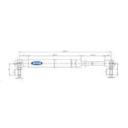 Molla a gas AMA Lmax 485mm 200N corsa 201mm