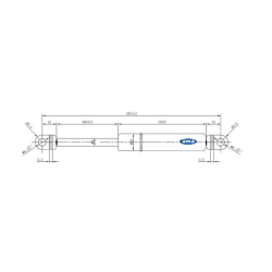 Molla a gas AMA Lmax 485mm 200N corsa 200mm