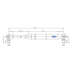 Molla a gas AMA Lmax 485mm 150N corsa 203,5mm