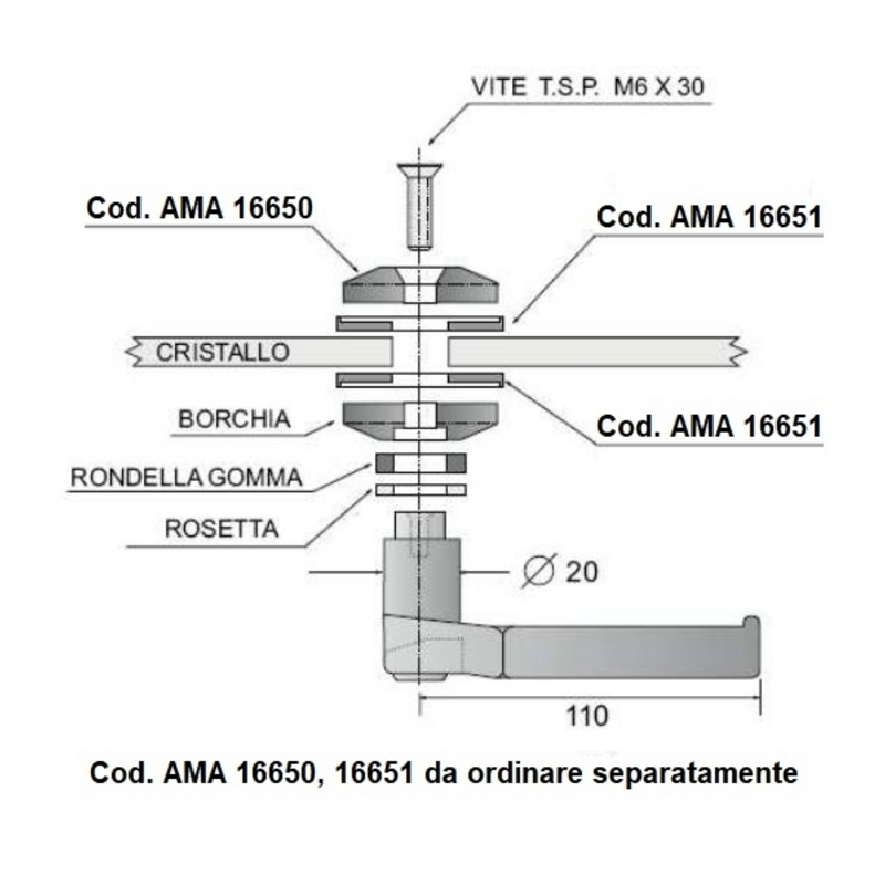 MANIGLIA CHIUSURA FINESTRINO DX