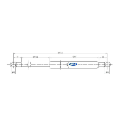Molla a gas AMA Lmax 490mm 200N corsa 209mm