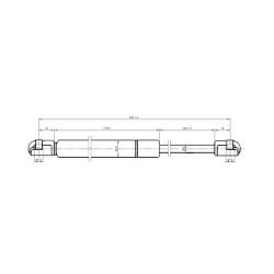 Molla a gas Lmax 486 mm, 200N, corsa 200 mm