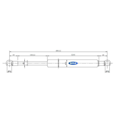 Molla a gas AMA Lmax 400mm 150N corsa 148mm