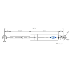 Molla a gas AMA Lmax 580mm 310N corsa 252mm