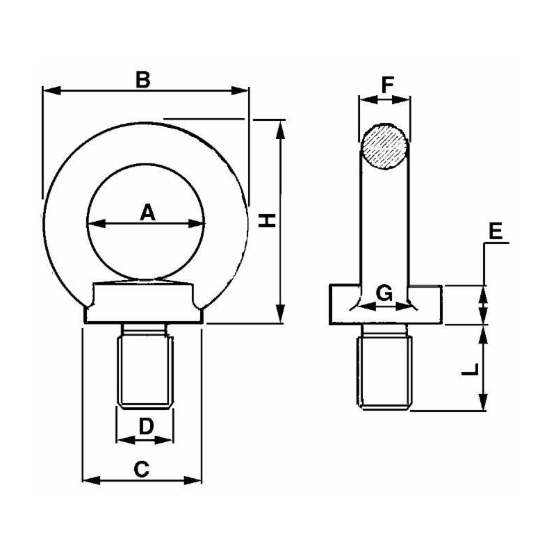 GOLFARO MASCHIO FILETTO M8, Ø ESTERNO 36MM
