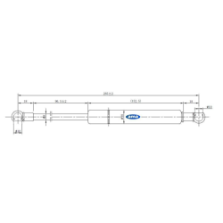 Molla a gas AMA Lmax 285mm 180N corsa 96,5mm
