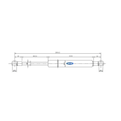 Molla a gas AMA Lmax 250mm 350N corsa 66mm