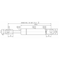 Molla a gas STABILUS Lmax 373,5 mm, 100N, corsa 145 mm
