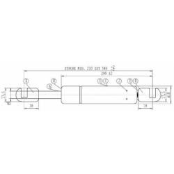 Molla a gas STABILUS Lmax 546 mm, 140N, corsa 210 mm