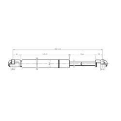 Molla a gas Lmax 265,5 mm, 200N, corsa 94 mm