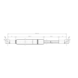 Molla a gas Lmax 214,5 mm, 410N, corsa 59 mm