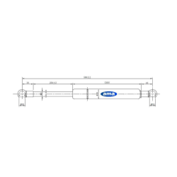 Molla a gas AMA Lmax 586mm 200N corsa 250mm