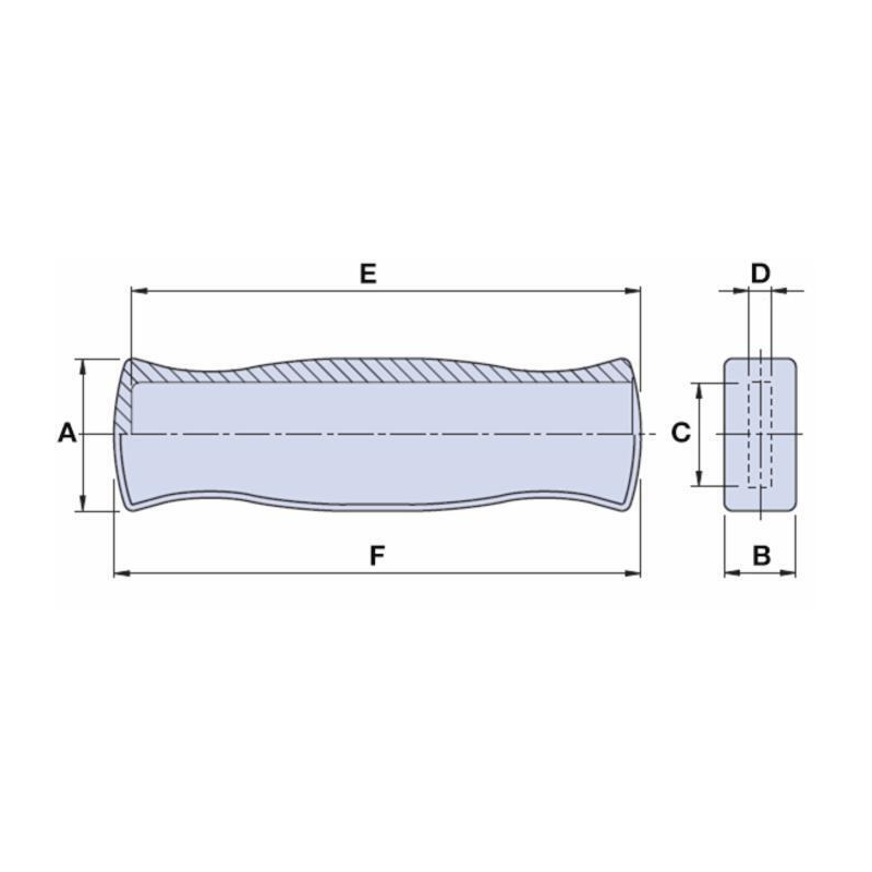 MANOPOLA PIATTA SAGOMATA 25X8