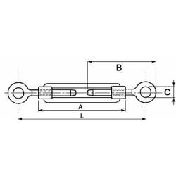 TENDITORE A DUE OCCHI Ø 5/8", L MINIMA - 280MM
