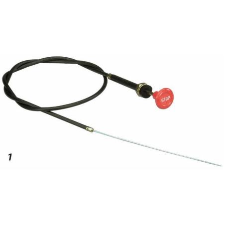 TIRANTE STOP MOTORE, CAVO L - 1200MM E POMELLO STOP ROSSO