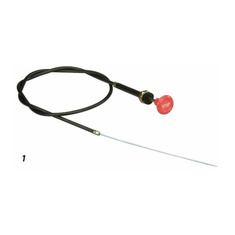 TIRANTE STOP MOTORE, CAVO L -  2200 MM E POMELLO STOP ROSSO