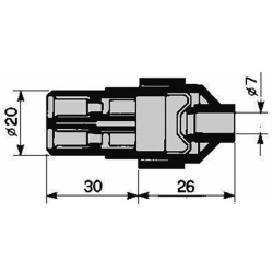Spina 2 poli 12-24 V in plastica