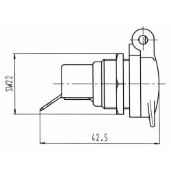 Presa unipolare 12-24V in alluminio