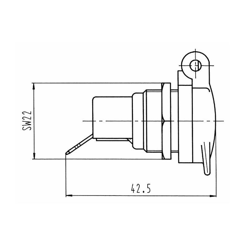 Presa unipolare 12-24V in alluminio