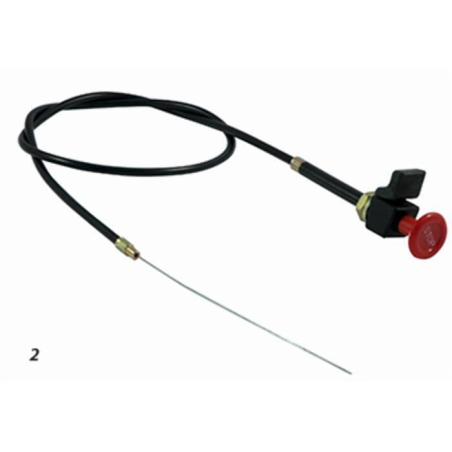 TIRANTE STOP MOTORE, CAVO L - 1200MM CON LEVA D'ARRESTO E POMELLO STOP ROSSO