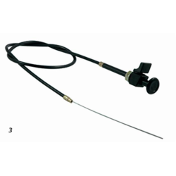 TIRANTE STOP MOTORE, CAVO L - 2200MM CON LEVA D'ARRESTO E POMELLO NERO