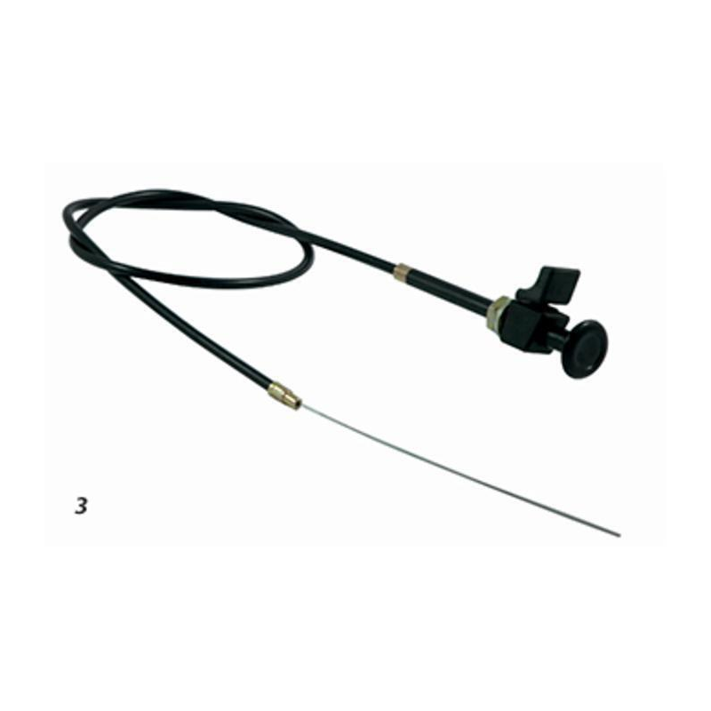 TIRANTE STOP MOTORE, CAVO L - 2200MM CON LEVA D'ARRESTO E POMELLO NERO