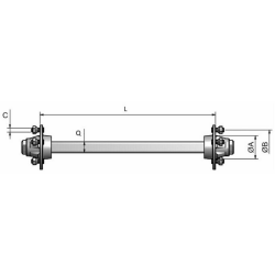ASSALE SENZA FRENO Q40 A 5 FORI L - 1200MM.