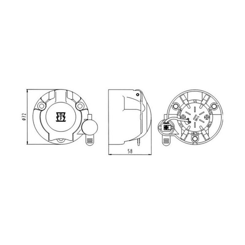 Presa 7 poli + presa 2 poli 12V in plastica