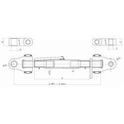 TERZO PUNTO CAT.3/3, FILETTO 48X3, TUBO L-300 CON ATTACCHI SNODATI